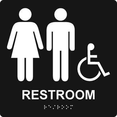 ADA Braille Tactile Sign: Handicap Accessible Unisex Restroom – Signs & Labels