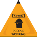 OSHA Warning Cone Floor Sign: People Working – Signs & Labels