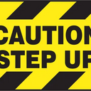 Step-Style Floor Sign: Caution - Step Up – Signs & Labels