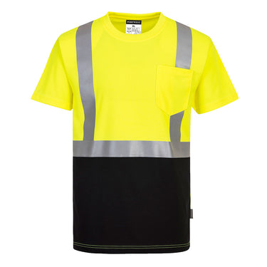 Portwest S358 Class 2 Black Bottom Short Sleeve T-Shirt