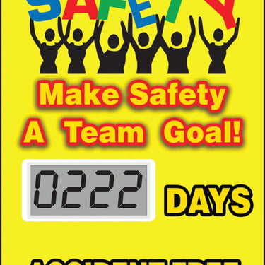 Electronic Scoreboards: Teamwork Improves Safety - Make Safety A Team Goal - _ Days Accident Free – Signs & Labels