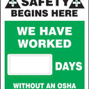 Magnetic Faces: We Have Worked _ Days Without An OSHA Recordable Injury – Signs & Labels