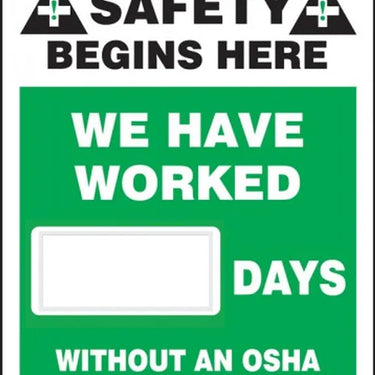 Magnetic Faces: We Have Worked _ Days Without An OSHA Recordable Injury – Signs & Labels
