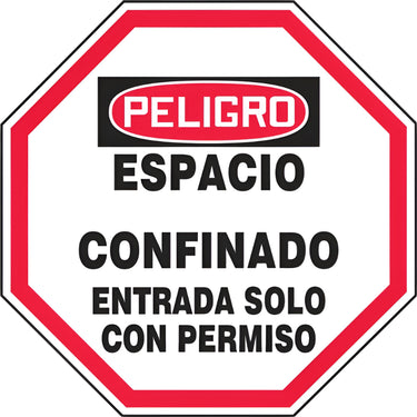 OSHA Danger Flanged Pipe Barrier Kit: Espacio - Confinado - Entrada Solo Con Permiso – Lockout/Tagout