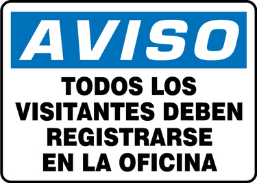 OSHA Notice Safety Sign: All Visitors Must Register At Office – Signs & Labels