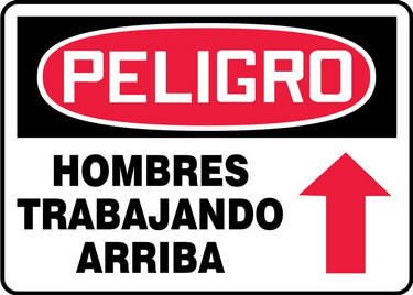 OSHA Danger Safety Sign: Men Working Above (Up Arrow) – Signs & Labels