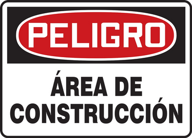 OSHA Danger Safety Sign: Construction Area – Signs & Labels