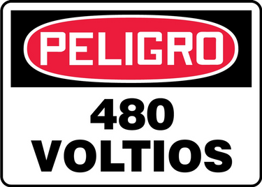 OSHA Danger Safety Sign: 480 Volts – Signs & Labels