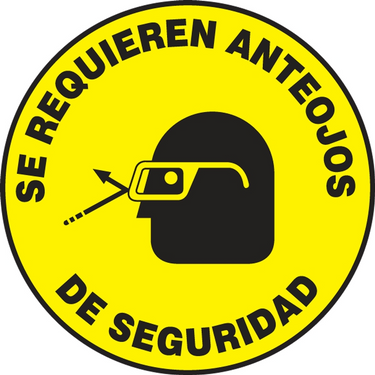Floor Sign: Safety Glasses Required (Graphic) – Signs & Labels