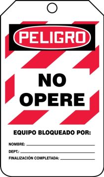 OSHA Danger Lockout Tag: Do Not Operate - Equipment Locked Out By – Lockout/Tagout