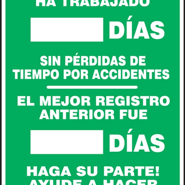 Write-A-Day Scoreboards: This Department Has Worked _ Days Without A Lost Time Accident - Previous Record – Lockout/Tagout