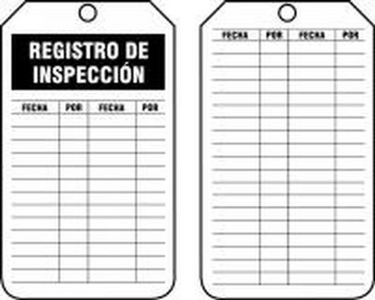 Safety Tag: Inspection Record – Lockout/Tagout