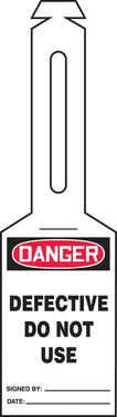 OSHA Danger Safety Tag: Defective Do Not Use - Loop 'n Strap – Lockout/Tagout