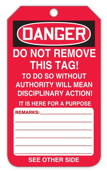 OSHA Danger Tags By-The-Roll: Do Not Operate Solid Red – Lockout/Tagout