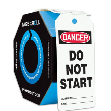 OSHA Danger Safety Tags: Tags By-The-Roll- Do Not Start – Lockout/Tagout
