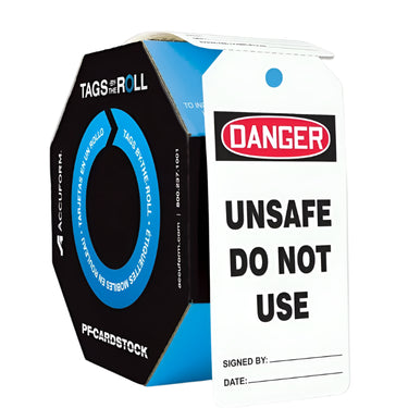 OSHA Danger Tags By-The-Roll: Unsafe Do Not Use – Lockout/Tagout