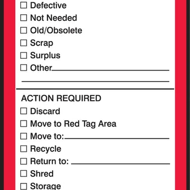 Safety Tags By-The-Roll: 5S Red Tag – Lockout/Tagout