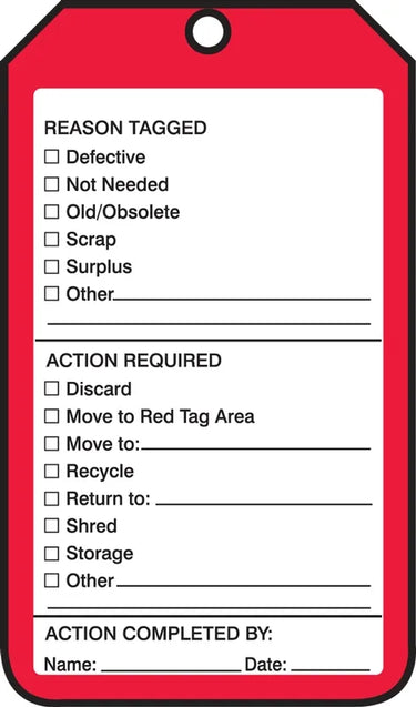 Safety Tags By-The-Roll: 5S Red Tag – Lockout/Tagout