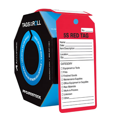 Safety Tags By-The-Roll: 5S Red Tag – Lockout/Tagout