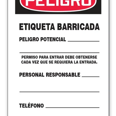 OSHA Danger Tags By-The-Roll: Barricade Tag – Lockout/Tagout