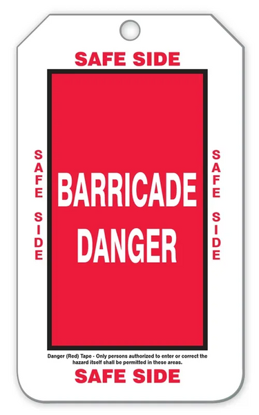 Tags By-The-Roll: Barricade Hazard Tag – Lockout/Tagout