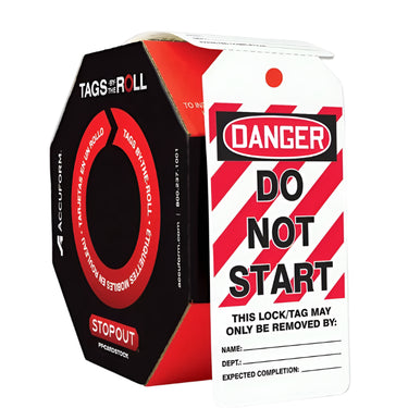OSHA Danger Tags By-The-Roll: Do Not Start – Lockout/Tagout