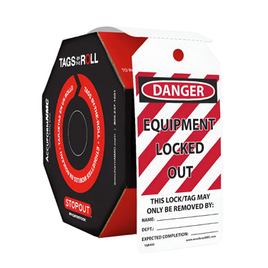 OSHA Danger Tags By-The-Roll: Equipment Locked Out – Lockout/Tagout