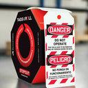 Bilingual OSHA Danger Tags By-The-Roll: Do Not Operate – Lockout/Tagout