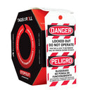 Bilingual OSHA Danger Tags By-The-Roll: Locked Out Do Not Operate – Lockout/Tagout