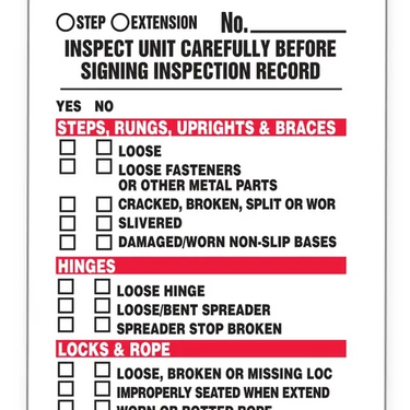 Tags By-The-Roll: Ladder Inspection – Lockout/Tagout