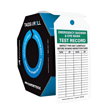 Safety Tags By-The-Roll: Emergency Shower & Eye Wash Test Record – Lockout/Tagout