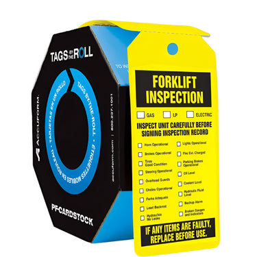 Safety Tags By-The-Roll: Forklift Inspection – Lockout/Tagout