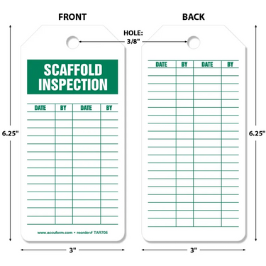 Tags By-The-Roll: Scaffold Inspection – Lockout/Tagout