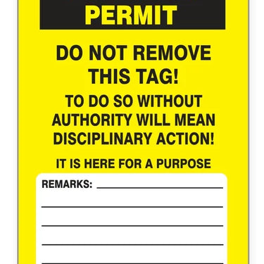 Safety Tag: Tags By-The-Roll- Hot Work Permit – Lockout/Tagout