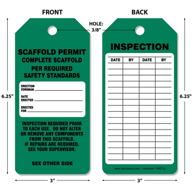 Tags By-The-Roll: Scaffold Permit - Complete Scaffold – Lockout/Tagout