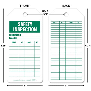 Safety Tags: Tags By-The-Roll- Safety Inspection – Lockout/Tagout