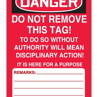 OSHA Danger Tags By-The-Roll: Barricade Tag (Red) – Lockout/Tagout