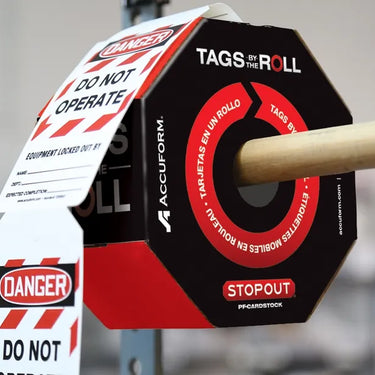 Bilingual OSHA Danger Tags By-The-Roll: Locked Out Do Not Operate – Lockout/Tagout