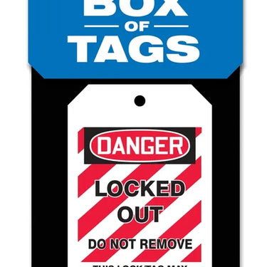 Box of Tags: OSHA Danger - Locked Out - Do Not Remove – Lockout/Tagout