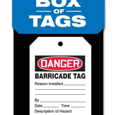 Box of Tags: Barricade Tag – Lockout/Tagout