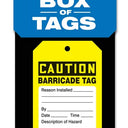 Box of Tags: OSHA Caution - Barricade Tag – Lockout/Tagout