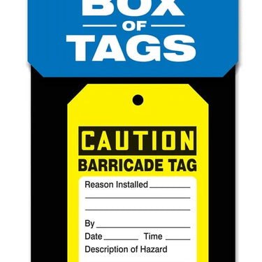Box of Tags: OSHA Caution - Barricade Tag – Lockout/Tagout