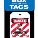 Box of Tags: OSHA Danger - Do Not Operate - Equipment Locked Out – Lockout/Tagout
