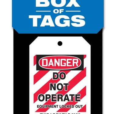 Box of Tags: OSHA Danger - Do Not Operate - Equipment Locked Out – Lockout/Tagout