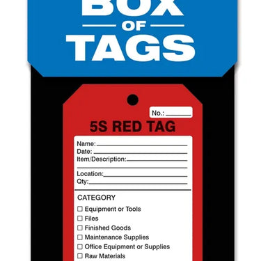 Box of Tags: 5S Red Tag – Lockout/Tagout