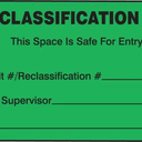 Safety Tag: Reclassification Tag - Atmospheric Levels – Lockout/Tagout