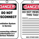 OSHA Danger Safety Tag: Danger - Do Not Disconnect – Lockout/Tagout