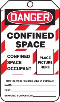 Confined Space Status Safety Tag: Confined Space Occupant – Lockout/Tagout