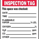 Confined Space Status Safety Tag: Confined Space Inspection Tag – Lockout/Tagout