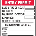 Confined Space Status Safety Tag: Confined Space Entry Permit - Red – Lockout/Tagout